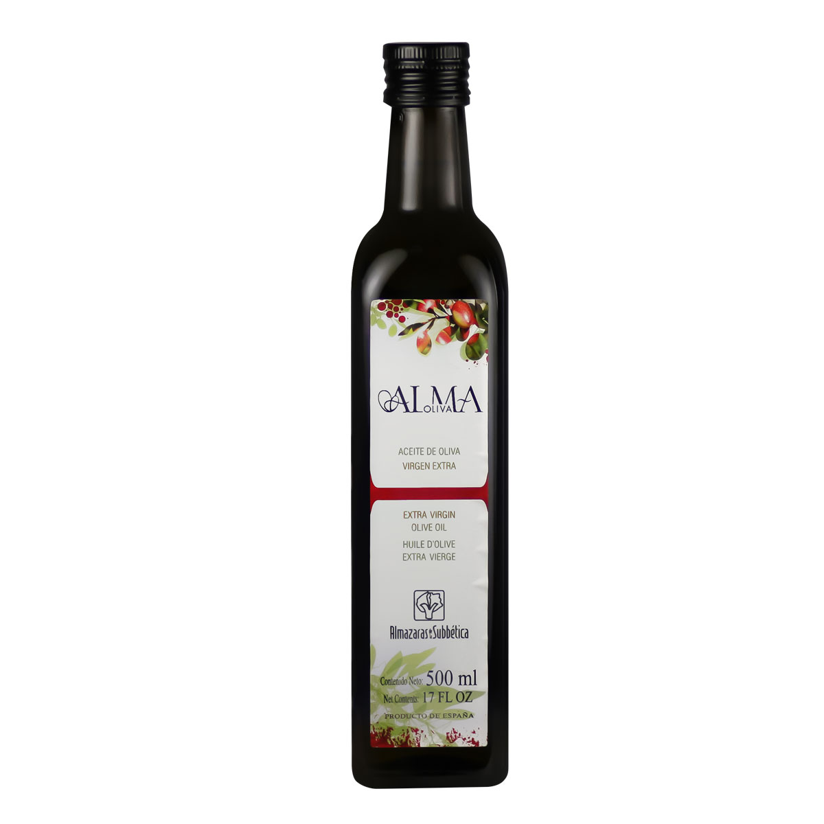 Aceite de oliva virgen extra AlmaOliva 500 ml por delante