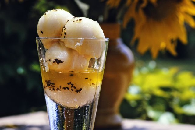 helado con aceite de oliva