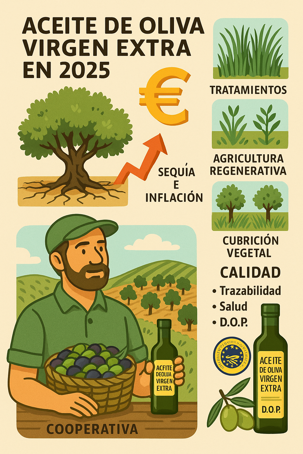 Aceite de Oliva Virgen Extra en 2025: El Oro Líquido Ante el Desafío de la Sequía, la Inflación y la Calidad
