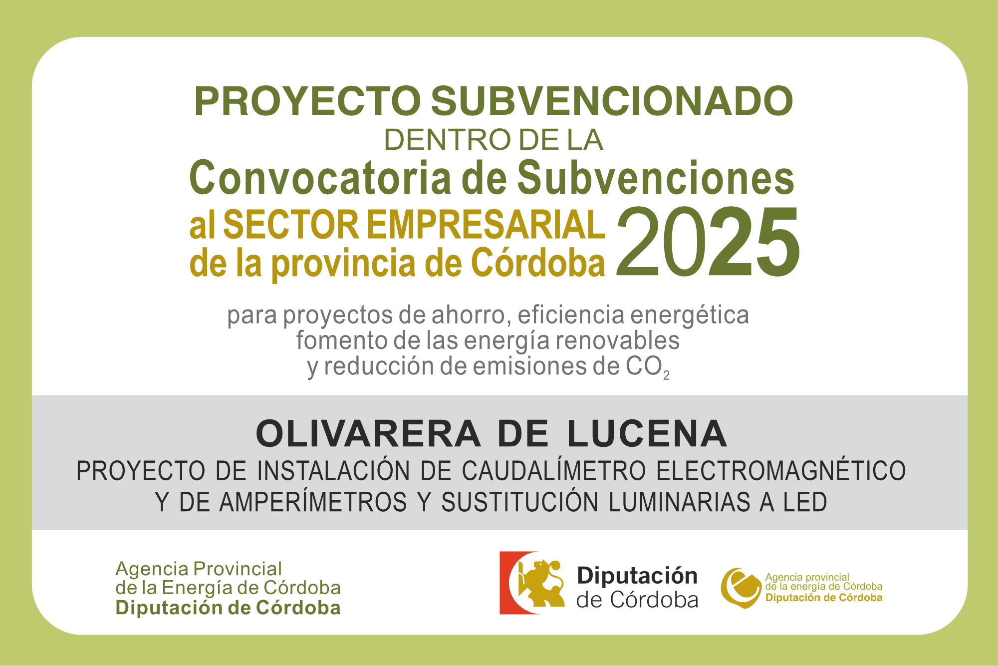sUBVENCIÓN DE LA DIPUTACIÓN DE CÓRDOBA<br />
